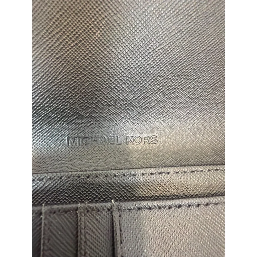 Michael Kors Saffiano Leather Trifold Wallet Black